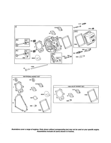 Head Cylinder/Gasket Sets Diagram and Parts List for 216300 0036-0570 Briggs and Stratton Engine